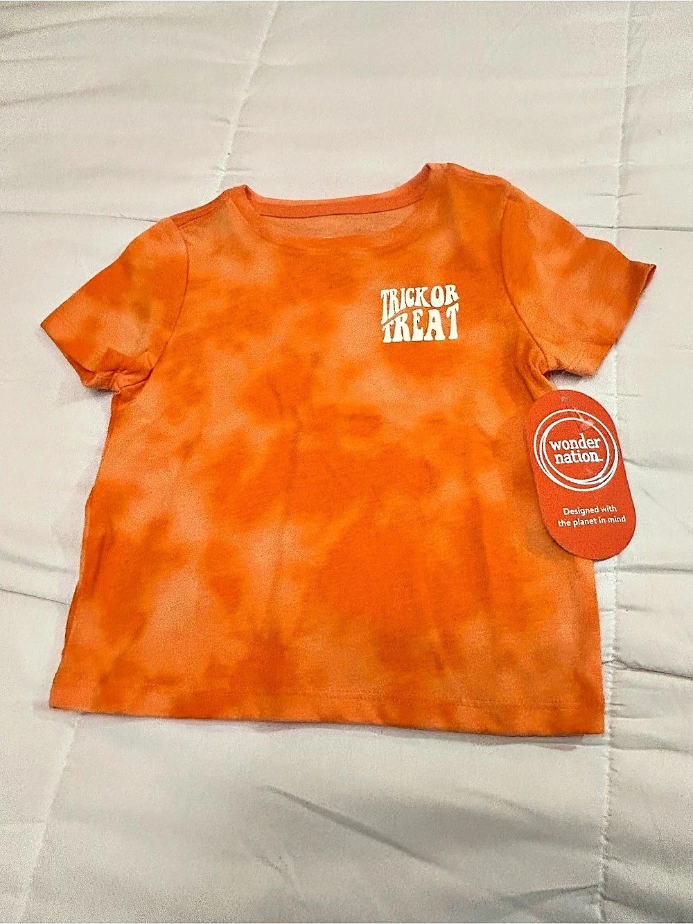 Wonder Nation Trick or Treat Tie-Dye Toddler T-Shirt Orange Baby 18M